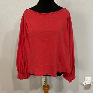 We The Free - Red Crop Long Sleeve Top Size M